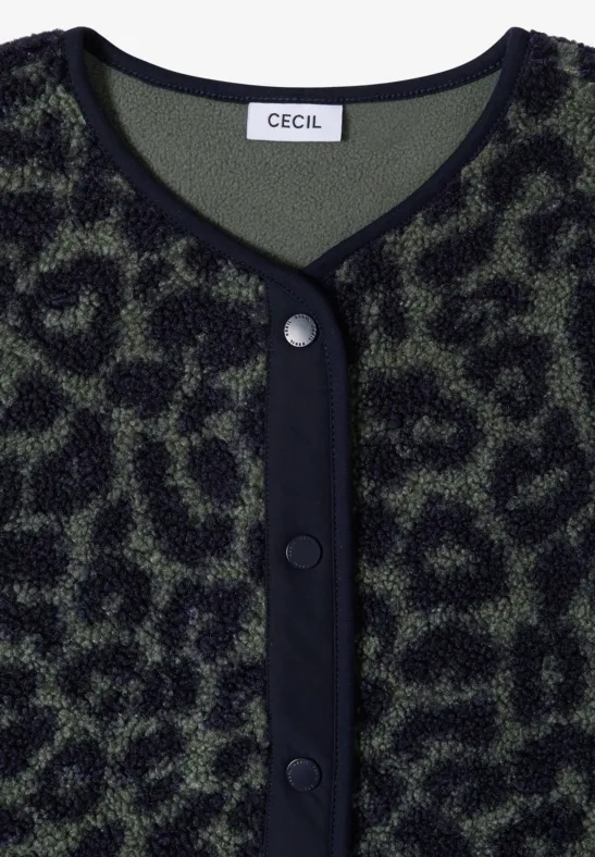 Teddy-Weste mit Leopardenmuster