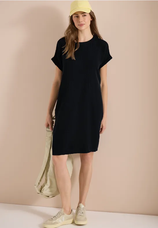 Lockeres Musselin-Baumwoll-Tunika-Kleid