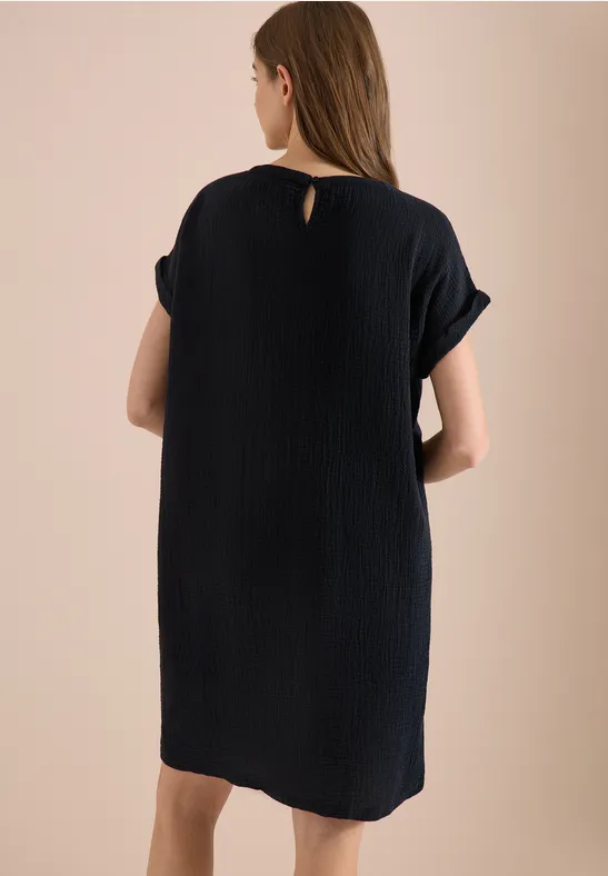 Lockeres Musselin-Baumwoll-Tunika-Kleid