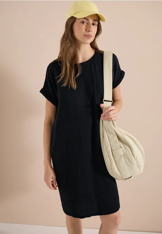 Lockeres Musselin-Baumwoll-Tunika-Kleid