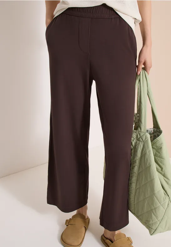 High-Waist Wide-Leg Jerseyhose