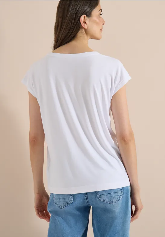 T-Shirt mit Cut-Outs und überschnittenen Schultern