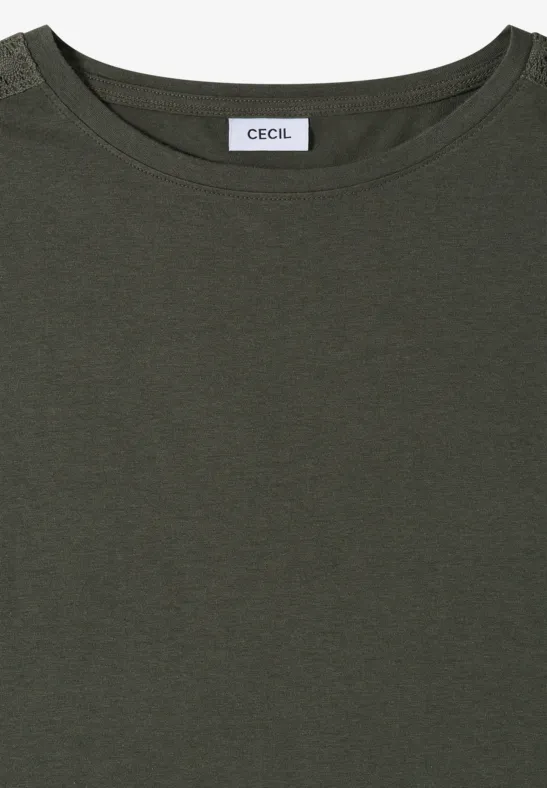 T-Shirt mit Crochet-Schulterdetails