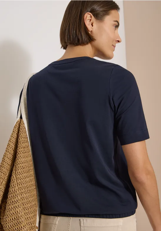 Jersey-T-Shirt mit künstlerischem Print