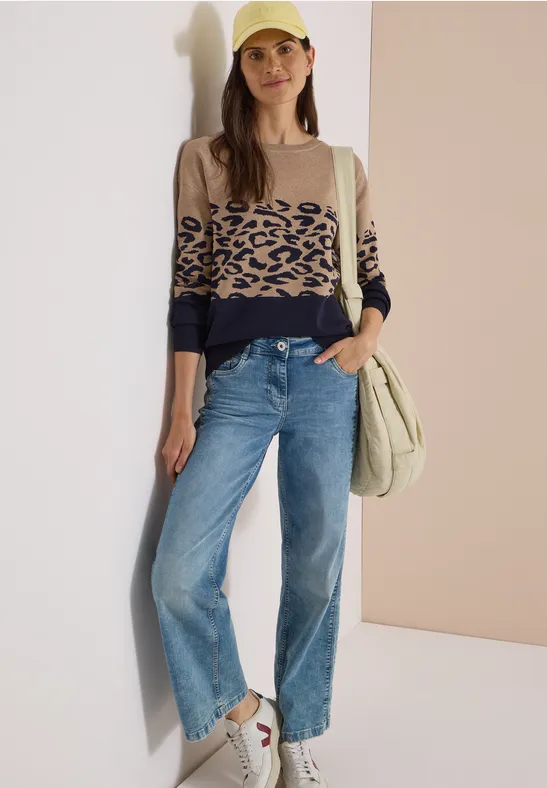 Strickpullover im Leo-Color-Blocking-Design