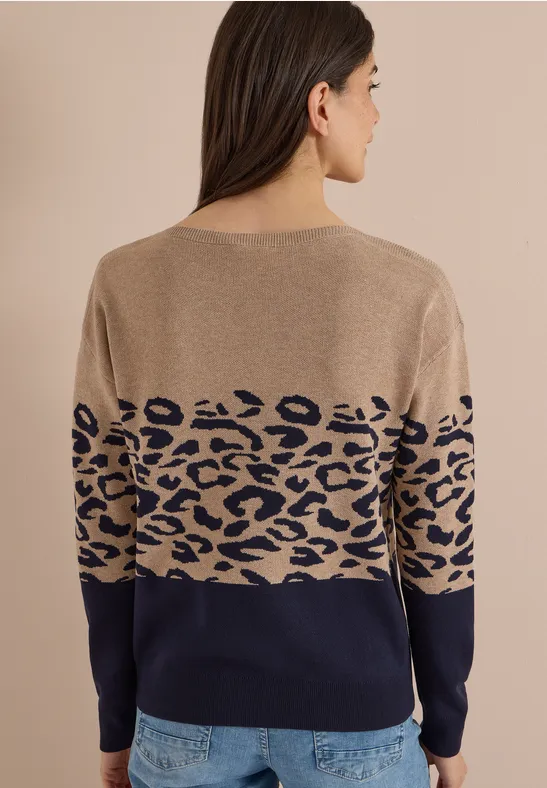 Strickpullover im Leo-Color-Blocking-Design