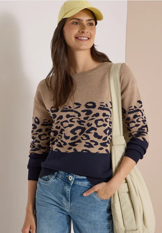 Strickpullover im Leo-Color-Blocking-Design