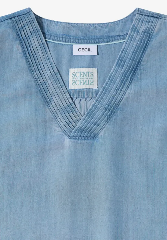 Ärmelloses V-Neck Kleid aus Lyocell
