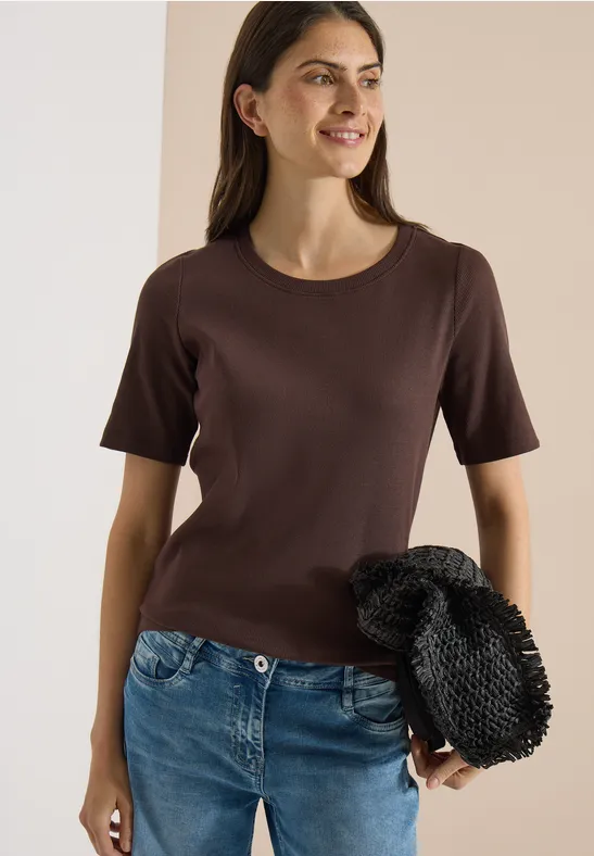 Rippshirt aus Baumwoll-Mix