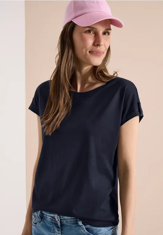 Lässiges T-Shirt mit Turn-Up Detail
