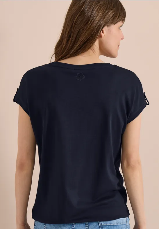 Lässiges T-Shirt mit Turn-Up Detail