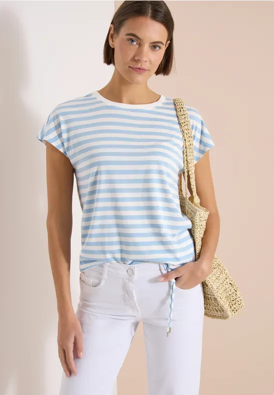 Gestreiftes Jersey T-Shirt