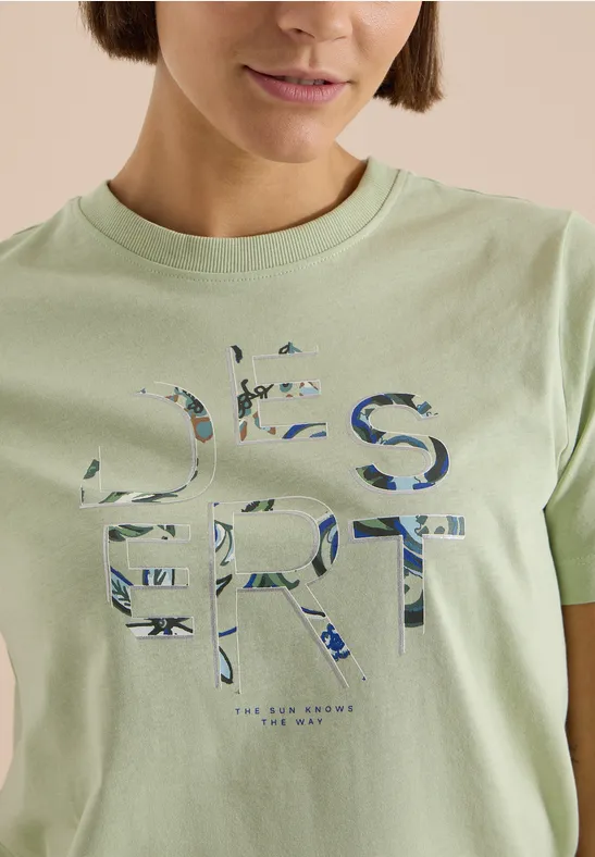 Baumwoll-Jersey T-Shirt mit Grafikprint