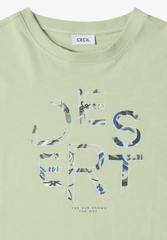 Baumwoll-Jersey T-Shirt mit Grafikprint