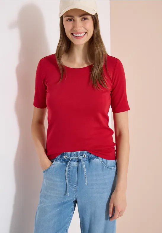 Minimalistisches Rundhals-Basic-T-Shirt