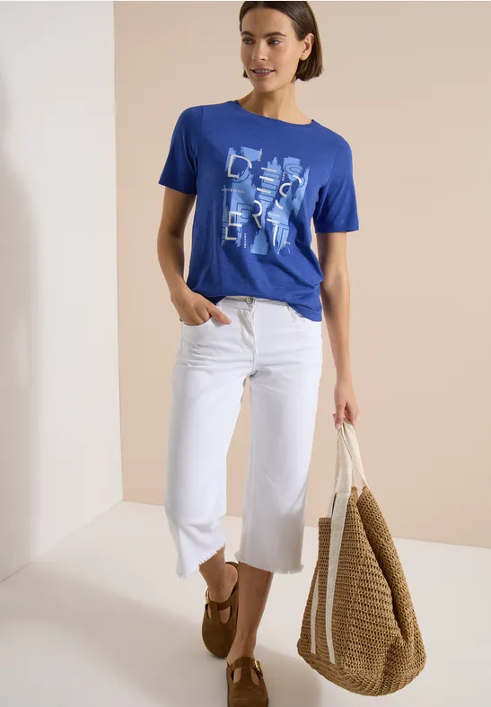 Lässiges Baumwollshirt mit Grafikprint