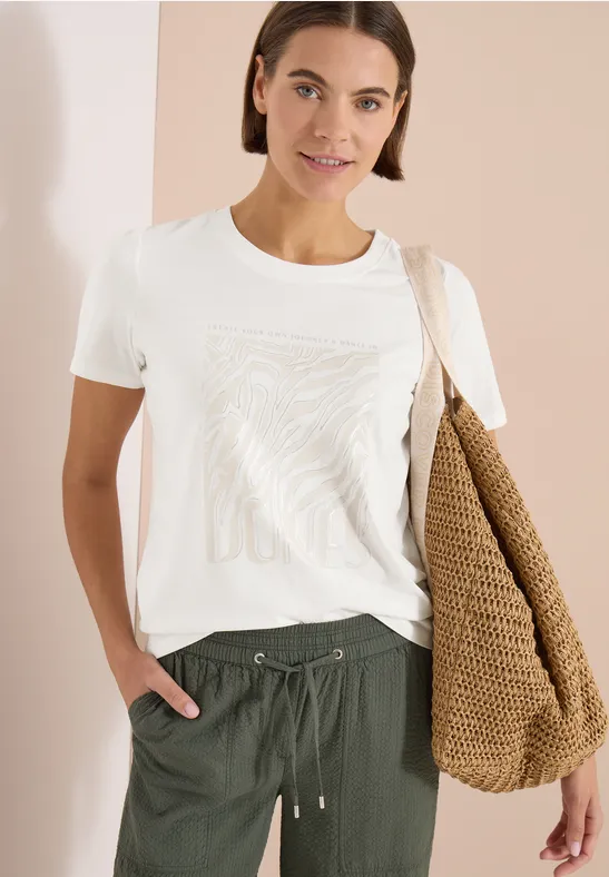T-Shirt mit schimmerndem Folienprint