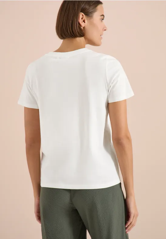 T-Shirt mit schimmerndem Folienprint