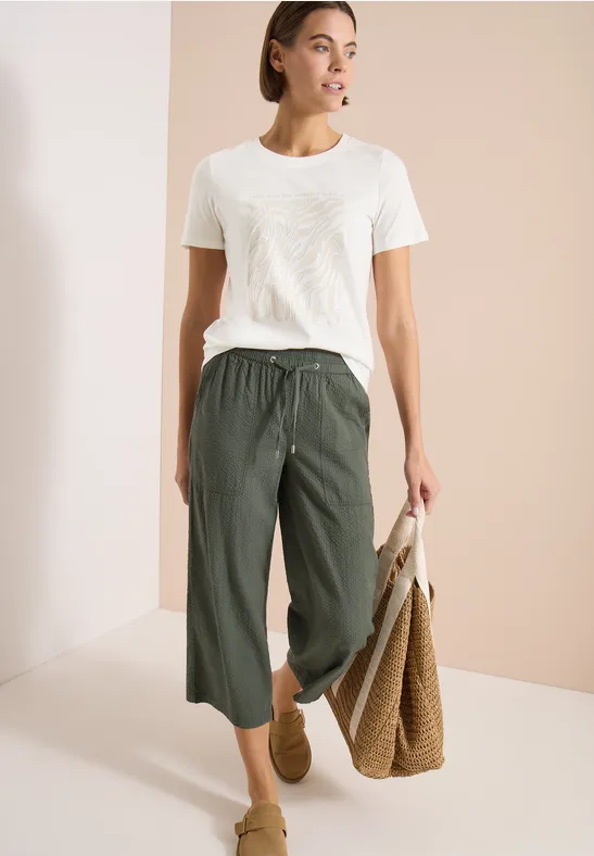 T-Shirt mit schimmerndem Folienprint