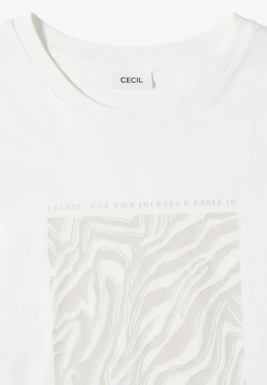 T-Shirt mit schimmerndem Folienprint