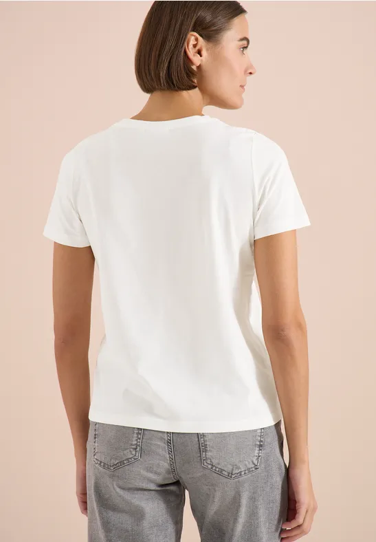 Baumwoll-T-Shirt mit Zebra-Schriftzug
