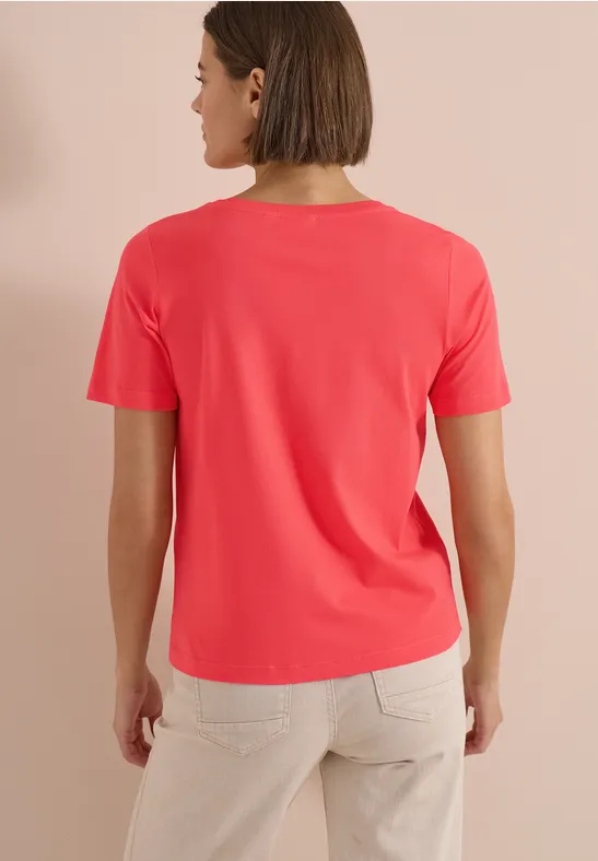 Grafik-T-Shirt mit U-Boot-Ausschnitt