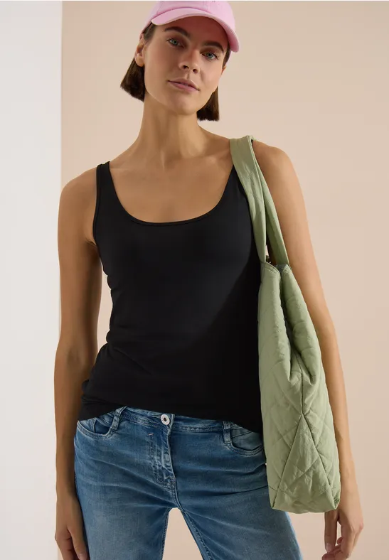 Schlichtes Longtop mit Rundhalsausschnitt