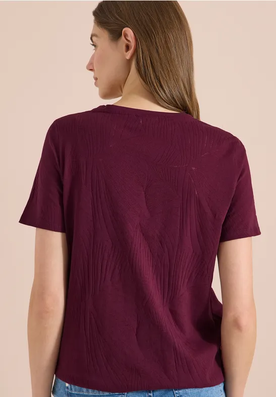 Ausbrenner-Shirt mit Knotendetail