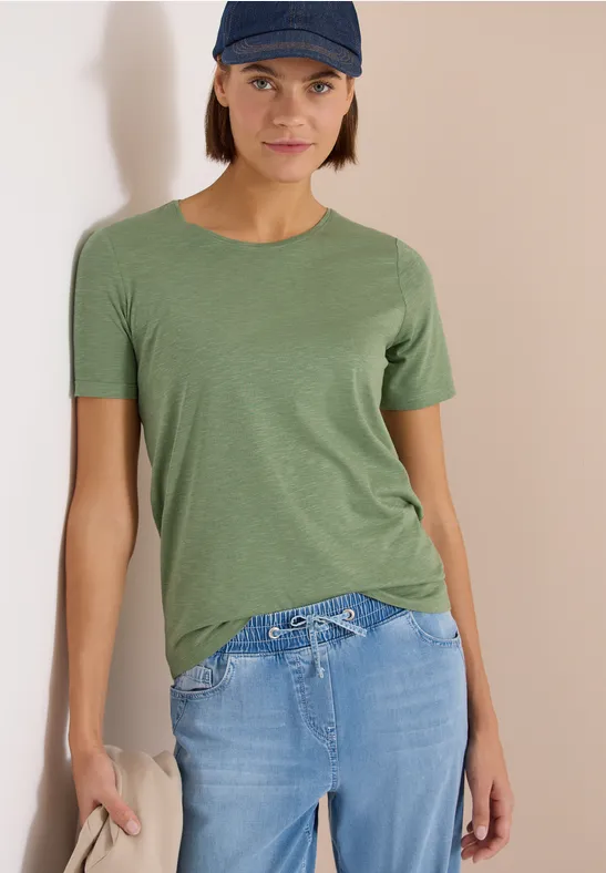Weiches Baumwoll-Modal Slub-T-Shirt