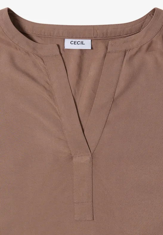 Bluse mit geschlitztem Ausschnitt