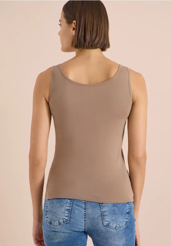 Essentielles Baumwoll-Tanktop mit Rundhalsausschnitt