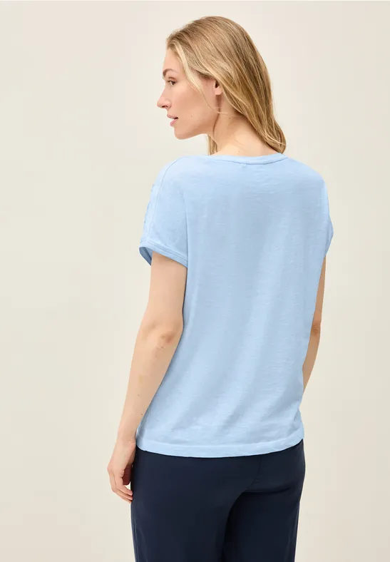 Baumwollshirt mit U-Boot-Ausschnitt