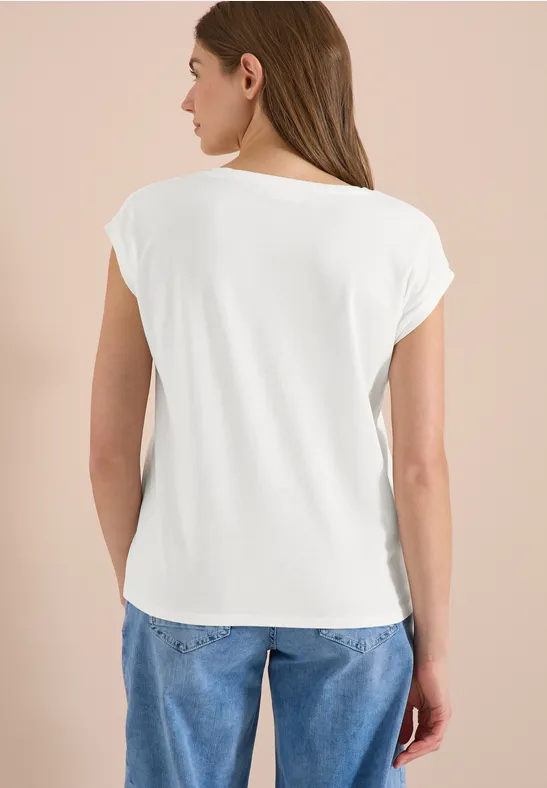 V-Shirt mit überschnittenen Schultern