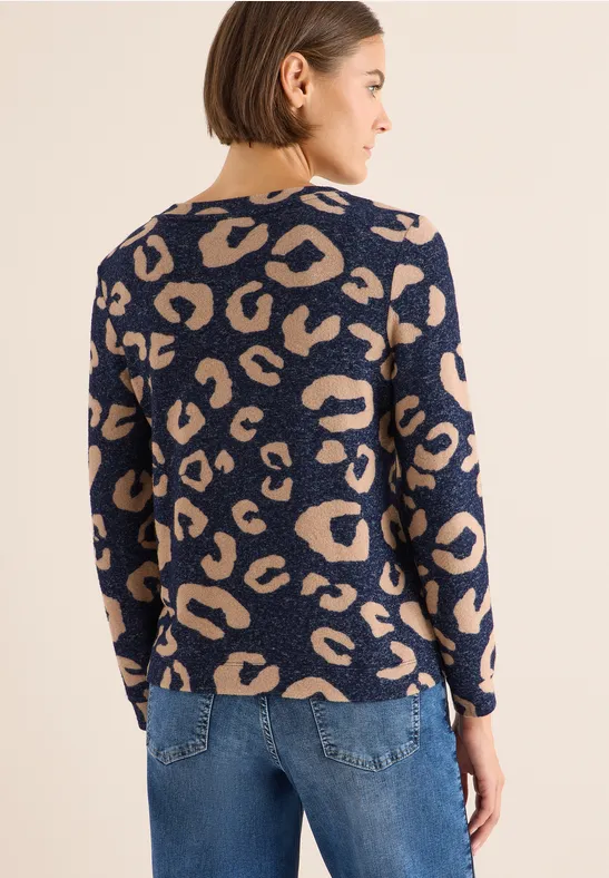 Weiches Langarmshirt mit Leopardenmuster