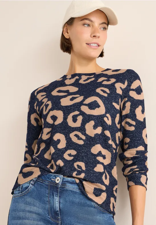 Weiches Langarmshirt mit Leopardenmuster