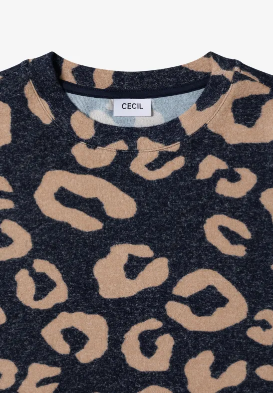 Weiches Langarmshirt mit Leopardenmuster