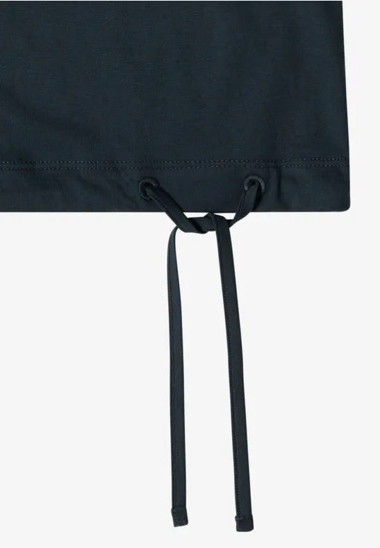 Legeres Boatneck-Shirt mit Raffungen