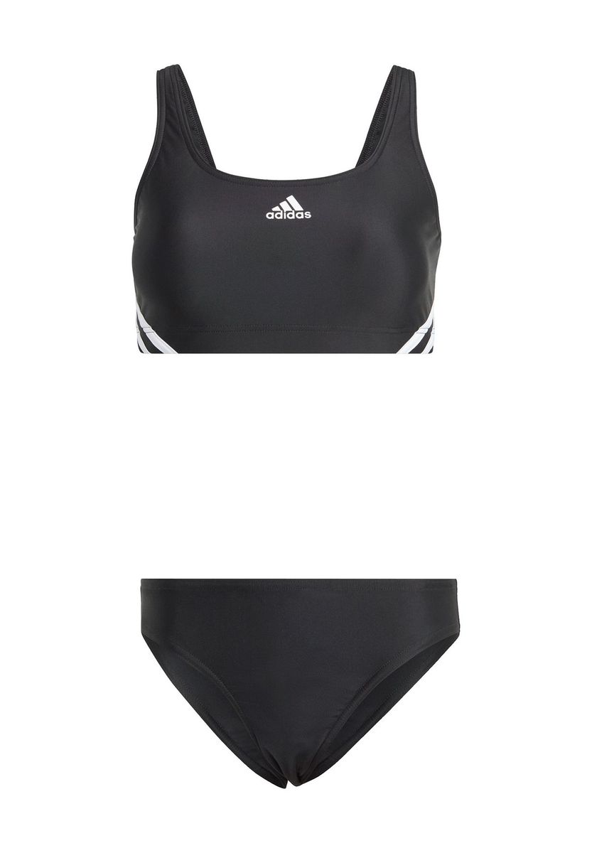 Sportlicher Bustier-Bikini mit Streifen