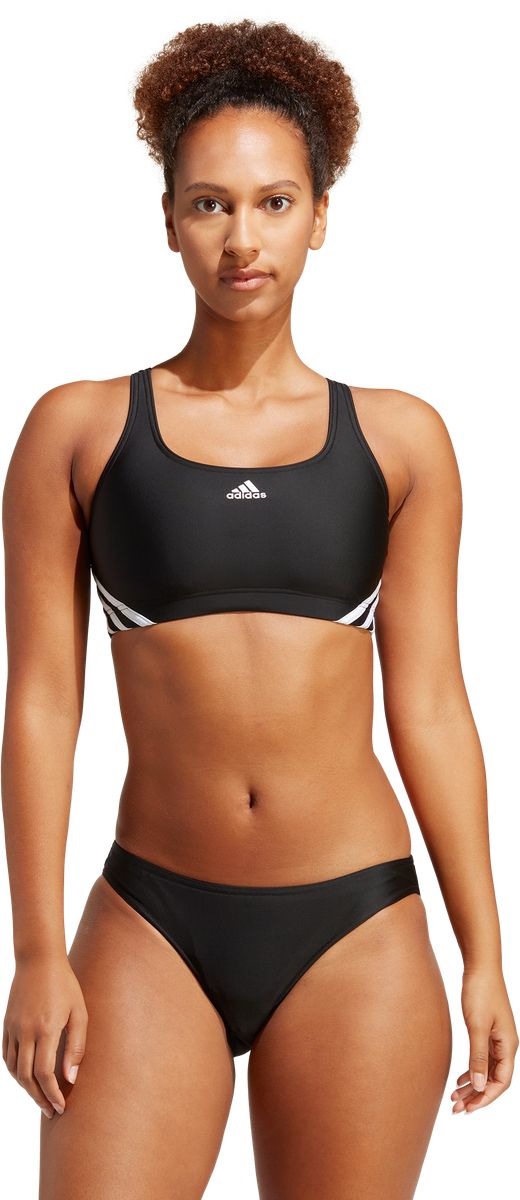 Sportlicher Bustier-Bikini mit Streifen