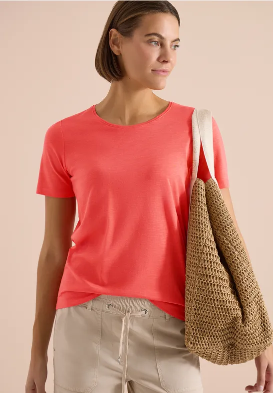 Klassisches Slub-Jersey-Basic-T-Shirt