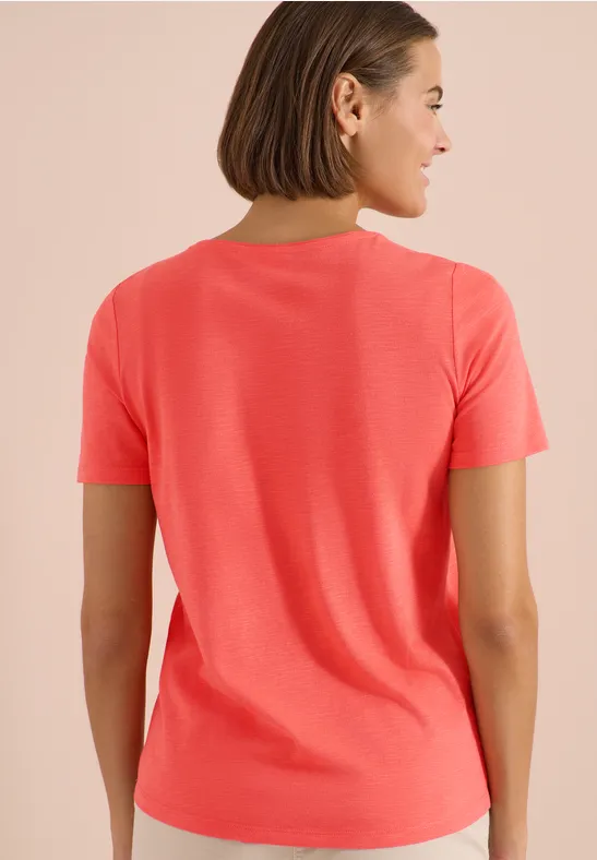 Klassisches Slub-Jersey-Basic-T-Shirt