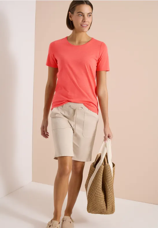 Klassisches Slub-Jersey-Basic-T-Shirt