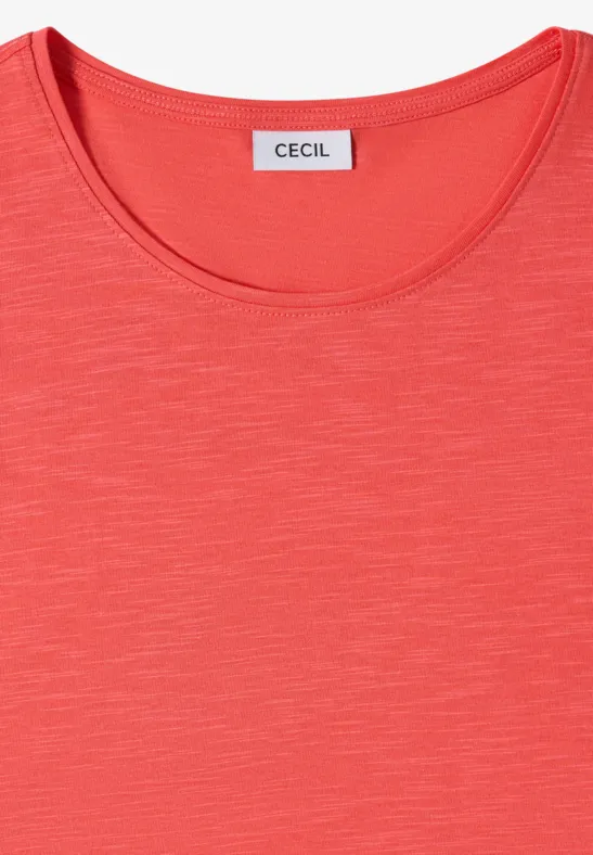 Klassisches Slub-Jersey-Basic-T-Shirt