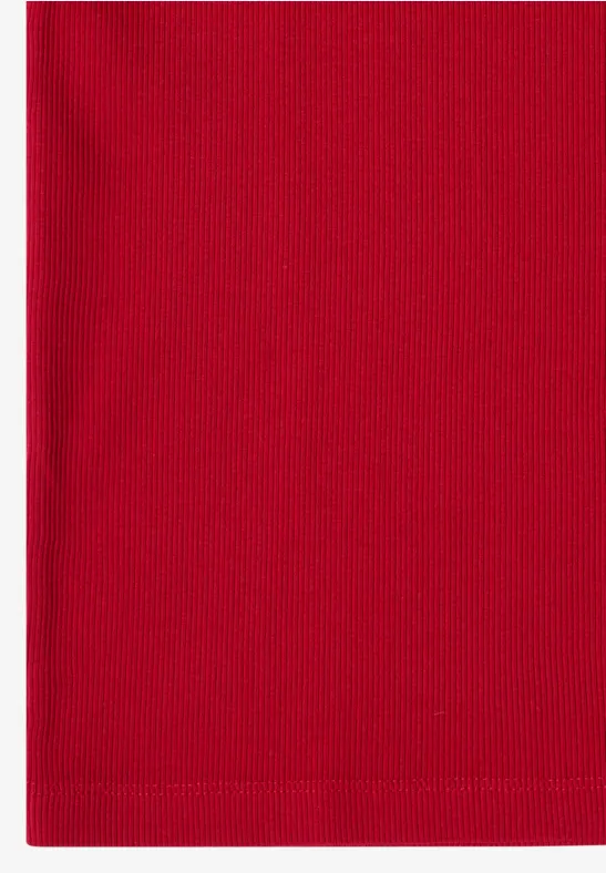 Ripp-T-Shirt mit Rundhalsausschnitt