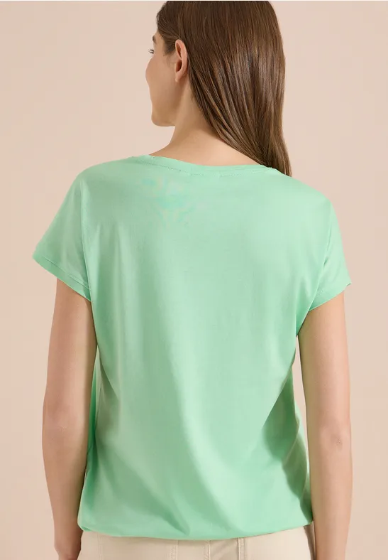Jerseyshirt mit feinen Spitzendetails
