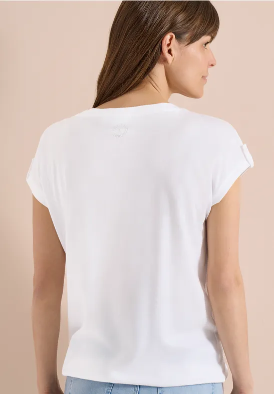 T-Shirt mit Turn-Up-Ärmeln