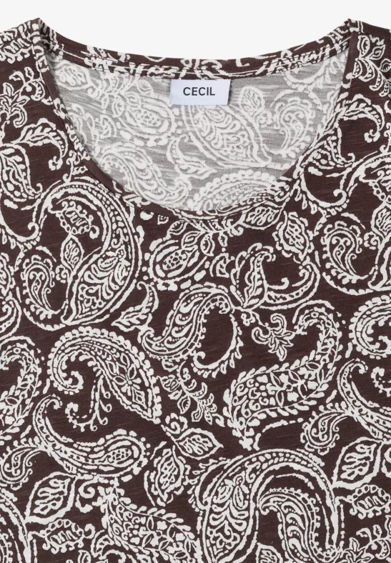 Kurzarm-T-Shirt mit Paisley-Muster