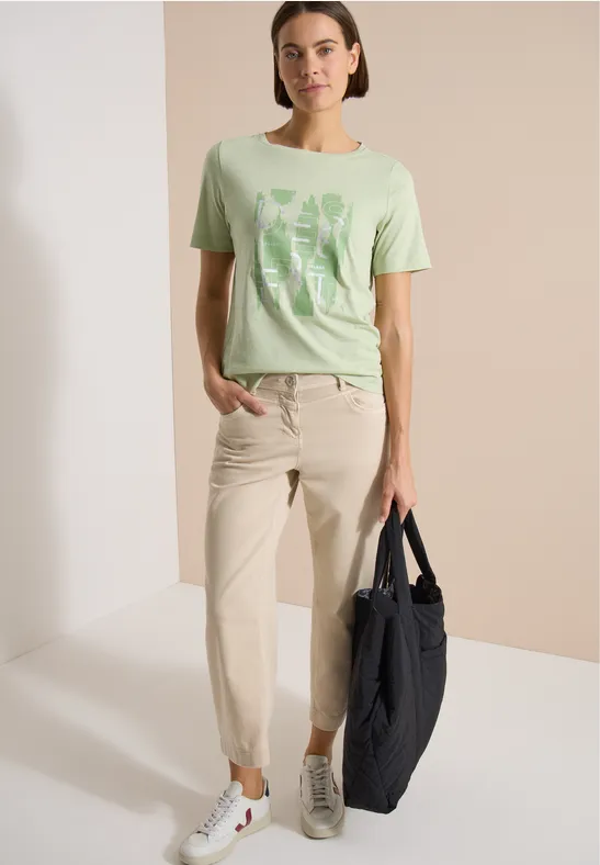 Baumwoll-T-Shirt mit Grafik-Print