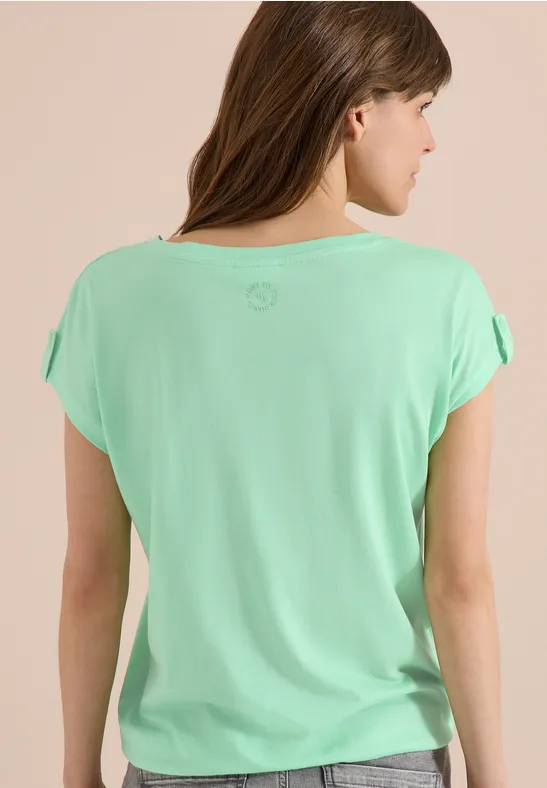 Lässiges T-Shirt mit Turn-Up Ärmeln