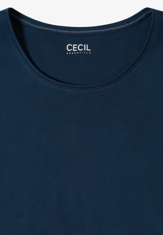 Einfaches Rundhalsshirt mit halbem Arm
